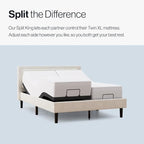 Upholstered Adjustable Bed Base 2.0 with Upgraded Motors, Massage, Wireless Remote, USB Port-Ergonomic Head and Foot Inclines, Twin XL