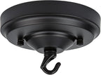 Light Canopy Kit, 5IN Chandelier Kit with Hook, Matte Black Ceiling Metal Canopy for Pendant Light, Grow Light, Plant, Max Load 33LBS