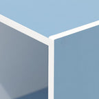 Furinno LUDER Book Shelf, 3-Cube Bookshelf, Bookcase, 9.3" x 12" x 31.5", for Living Room, Bedroom, Home Office, White/Light Blue