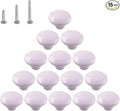HUAMULAN 15PCS Glossy Ceramic Knobs Button Round Mushroom Cabinet Dresser Vintage Pulls Door Handles Cupboard Wardrobe Drawer, Dia. 1.5 inch 38mm, Light Purple