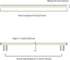 10 Pack 7.5 Inch(192mm) Kitchen Cabinet Handles Brushed Satin Nickel Cabinet Pulls Kitchen Cabinet Hardware Drawer Pulls for Cupboard Wardrobe