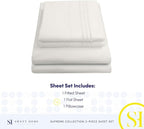Twin Sheets - Breathable Luxury Sheets with Full Elastic & Secure Corner Straps Built In - 1800 Supreme Collection Extra Soft Deep Pocket Bedding Set, Sheet Set, EXTRA DEEP pocket - Twin, Ivory