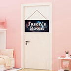 Personalized Sign Universe Sign Outer Space theme Art Décor For Kids Room Custom Name Door Wall Art Decor For Little Man Cave, Star Floral Nursery Art Girls Room Boys Bedroom