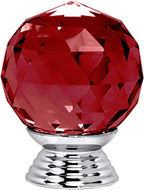 12 Pcs 30mm Round Shape Crystal Glass Cabinet Knobs with Screws Drawer Knob Pull Handle Used for Kitchen, Dresser, Door, Cupboard(Red)