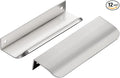Ravinte Hardware 12 Pack Silver Cabinet Handles, 5 Inch (128mm) Finger Edge Pulls, 4 Inch Hole Center, Finger Pulls for Cabinets
