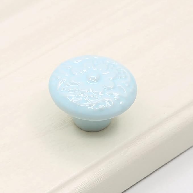 HUAMULAN 15 PCS Cabinet Knobs Glossy Ceramic Dresser Mushroom Table Drawer Cupboard Pull Furniture DIY Wardrobe Solid Color Vintage Handle,with 3 Size Mounting Screws