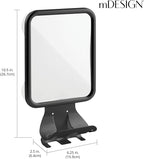 mDesign Large Modern Metal Suction Shaving Mirror Center for Bathroom Showers and Tubs - Holders for Shaving Cream and Razors - Matte Black