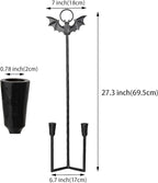 Wall Sconce Candle Holder Metal Hanging Wall Decorations Gothic Bat Wall Light Candle Holder for Home,Living Room, Bathroom, Dining Room, Set of 2（Black