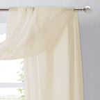 NICETOWN Decorative Long Scarf Valance for Window - Wedding Scarf Valance, Voile Curtain Bed Canopy for Living Room, Bedroom, Ceremony (1 Panel, W60 x L216, Yellow Beige)
