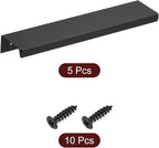 uxcell Cabinet Finger Edge Pull, 5pcs 150mm / 5.91" Aluminum Alloy Back Mount Hidden Cabinet Pulls Concealed Handle for Home Kitchen Drawer Cabinet, Black