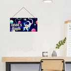 Personalized Sign Universe Sign Outer Space Theme Art Décor For Kids Room Custom Name Astronaut Door Wall Art Décor For Little Man Cave, Floral Nursery Art Plate For Girls Room Boys Bedroom Baby