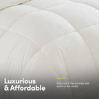 King Size Comforter Set with Sheets - 7-Piece Bedding Collection - 1 Comforter, 1 Fitted Sheet, 1 Flat, 4 Pillowcases - Deep Pocket - Soft & Breathable Premium Quality - Ideal for All Seasons, Ivory