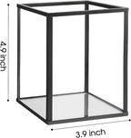 Phosphor Set of 6 PCS Small Glass Hurricane Camdle Holder, Black Candle Holder for Wedding, Party, Holiday.