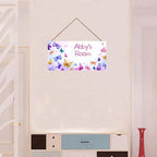 Personalized Name Butterfly For Girls Room Baby Nursery Door Wood Plaque Hanging Wall Art Decor For Kids Bedroom Nursery