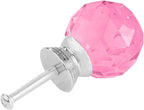 12 Pcs 30mm Round Shape Crystal Glass Cabinet Knobs with Screws Drawer Knob Pull Handle Used for Kitchen, Dresser, Door, Cupboard(Pink)