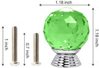 12 Pcs 30mm Round Shape Crystal Glass Cabinet Knobs with Screws Drawer Knob Pull Handle Used for Kitchen, Dresser, Door, Cupboard(Green