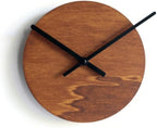 Small Round Wooden Wall Clock Minimalist Scandinavian Design Silent Non Ticking Quartz Movement Modern Yellow Poplar Wood for Kitchen Bedroom Office