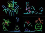 7 Pack 9ft Neon Light El Wire w/Battery Pack (Green, Blue, Red, Orange, Purple, White, Pink)