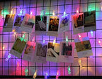 LED Photo String Lights 20 Photo Clips Battery Powered Fairy Twinkle Lights, Wedding Party Home Decor Lights for Hanging Photos, Cards and Artwork Multicolor