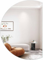 Half Moon LED Bathroom Mirror, Frameless Backlit Wall Mirror, Anti-Fog Smart Vanity Mirror,3 Colors Lights Dimmable Brightness and Time,Touch Switch (Right Semicircle, 110 * 77)
