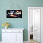 Personalized Sign Outer Space Room Décor Boys Room Decor, Universe Theme Little Man Cave Decor for Nursery, Space Nursery Decor for Toddler Baby Kids Room