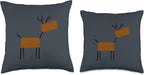 Cute Scandinavian Animals Designs Chic Deer Moose Scandinavian Elk Minimalism Reindeer Throw Pillow, 16x16, Multicolor