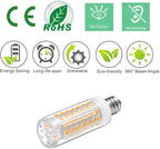 E12 LED Bulb Dimmable 7W Equivalent to 60W Halogen Bulb, Warm White 3000K T6 C7 E12 Candelabra Bulb 60 Watt for Ceiling Fan, Chandelier Lighting, AC120V Kx-2000 Bulbrite Replacement (6 Pack)