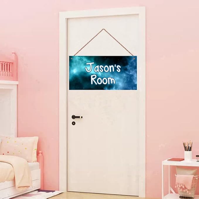 Personalized Sign Outer Space Room Décor Kds Room Decor, Universe Theme Little Man Cave Decor for Nursery, Blue Sky Nursery Decor for Toddler Baby Boys Bedroom