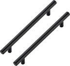 JOY DECOR 45 Pack Cabinet Handles, Black Cabinet Pulls, 6-1/4 in Hole Center Kitchen Hardware, Stainless Steel T Bar Handles for Dresser Drawers