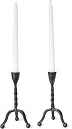 Black Taper Candle Holder Set of 2,Vintage Candle Sticks Holder Decor,Wrought Iron Candle Holder for Table Centerpiece,Halloween,Wedding,Christmas