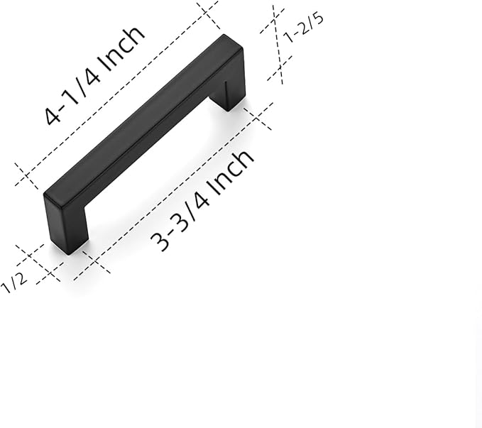 Ravinte 10 Pack 3-3/4 Inch Kitchen Square Cabinet Handles Matte Black Cabinet Pulls Black Drawer Pulls Kitchen Cabinet Hardware Kitchen Handles