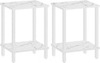 TUTOTAK End Table, Set of 2, Side Table, Nightstand, 2-Tier Storage Shelf, Sofa Table for Small Space, Living Room, Bed Room TB01BMW035