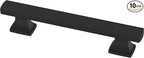 FRANKLIN BRASS Tiered Foot (10-Pack) Cabinet Handles 3-3/4" Hole Center Pulls | Matte Black Hardware Kitchen Door, Drawers, Dressers, Furniture P49573C-FB-B