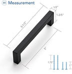 Ravinte 15 Pack Black Cabinet Pulls 5 Inch Square Kitchen Cabinet Handles Matte Black Kitchen Hardware for Drawer Pulls Drawer Handles Come with Screwdriver