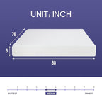 PayLessHere 6 Inch King Gel Memory Foam Mattress Fiberglass Free/CertiPUR-US Certified/Bed-in-a-Box/Cool Sleep & Comfy Support