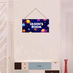 Personalized Sign, Stars Signs,Custom Name Sign,Wall Door Sign For Boys Room, Nursery Art For Kids Room Outer Space Theme Decor Astronaut Stickers For Girls Bedroom Little Man Cave
