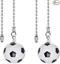Ceiling Fan Pull Chain 12 inch Pull Chain Extension Fan Chain Extender Ceiling Fan Pulls Ornament with Ball Fan Chain Connector for Lighting Fans, 2 PACK (SOCCER BALL)