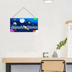 Personalized Sign Rocket Sign, Outer Space Theme Wall Art Decor For Little Man Cave Custom Name Door Plate for Kids Room Nursery Stars Art Plate For Girls Bedroom Boys Room