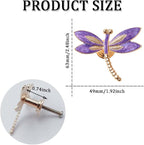 Lovely Dragonfly Cabinet Knobs Purple 4Pcs Animal Pull Single Hole Handle for Door Closet Drawer Cupboard Dresser Wardrobe Furniture Kitchen Modern Home Office