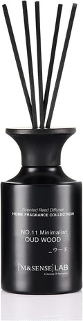 M&SENSE Minimalist Large Reed Diffuser 300ml, Oud Wood Scented with Natural Essential Oils, Long Lasting with 7 Sticks, Non-Toxic Home Fragrance for Bedroom, Bathroom Decor