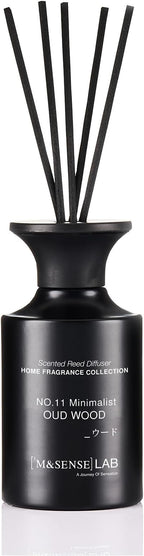 M&SENSE Minimalist Large Reed Diffuser 300ml, Oud Wood Scented with Natural Essential Oils, Long Lasting with 7 Sticks, Non-Toxic Home Fragrance for Bedroom, Bathroom Decor