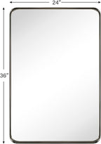TEHOME 24x36 inch Oil Rubbed Bronze Metal Framed Bathroom Mirror for Wall in Stainless Steel Black Rounded Rectangular Bathroom Vanity Mirrors Wall Mounted