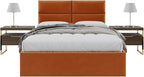 Vänt Upholstered Wall Panels - Queen/Full Size Wall Mounted Velvet Headboards - Velvet Rust - Set of 4 Panels (Each Individual Panel 30"x11.5")