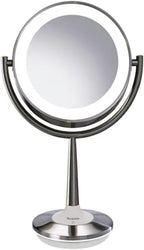 Brookstone Cordless Illuminated Makeup Mirror Silver