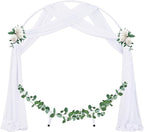 Socomi Wedding Arch Draping Fabric 2 Panels 29" x 19Ft White Sheer Chiffon Curtain Drapes 6 Yards for Wedding Ceremony Birthday Party Decoration