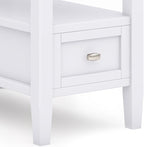 SIMPLIHOME Warm Shaker SOLID WOOD 14 inch Wide Rectangle Transitional Narrow Side Table in White for the Living Room and Bedroom