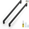 Ravinte 10 Pack Black Cabinet Pulls 11-1/3 Inch Square Kitchen Cabinet Handles Matte Black Kitchen Hardware for Drawer Pulls Drawer Handles Come with Screwdriver