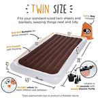 The Shrunks Twin Air Mattress Travel Bed for Kids and Adults with Pump Portable Inflatable Mattress Blow Up Air Bed for Travel, Camping or Sleepovers 78" x 43" - Grey