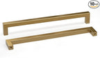 goldenwarm 10 Pack Champagne Bronze Cabinet Pulls Bronze Drawer Pulls 10 Inch Champagne Drawer Handles Brushed Bronze Cabinet Handles Square Kitchen Dresser Hardware for Bedroom Dresser