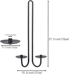 Wall Sconce Candle Holder Metal Hanging Wall Decorations for Home,Living Room, Bathroom, Dining Room, Set of 2（Black